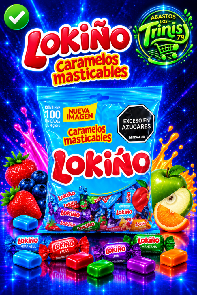 CARAMELOS MASTICABLES LOKIÑO 1 PAQUETE DE 100 UNIDADES