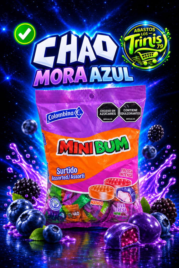 CARAMELO CHAO MORA AZUL 1 PAQUETE DE 100 UNIDADES